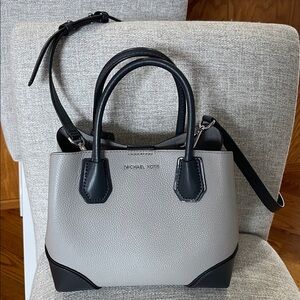 Michael Kors Two-Tone Satchel in Gray and Black